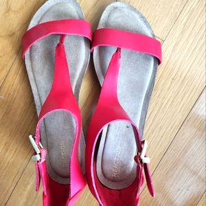 Reaction Red Flat Sandals